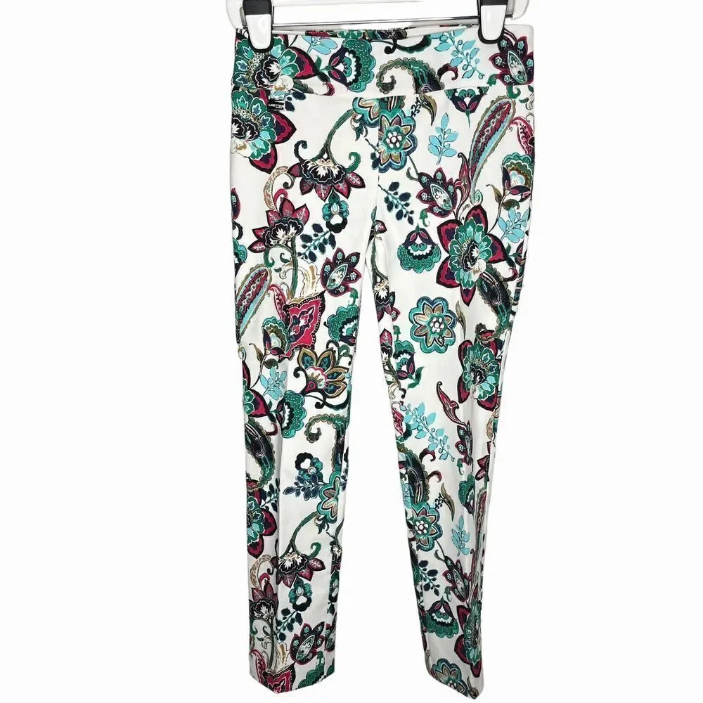 Lisette L. montreal slim ankle pant san paolo paisley floral 6 pull on stretch